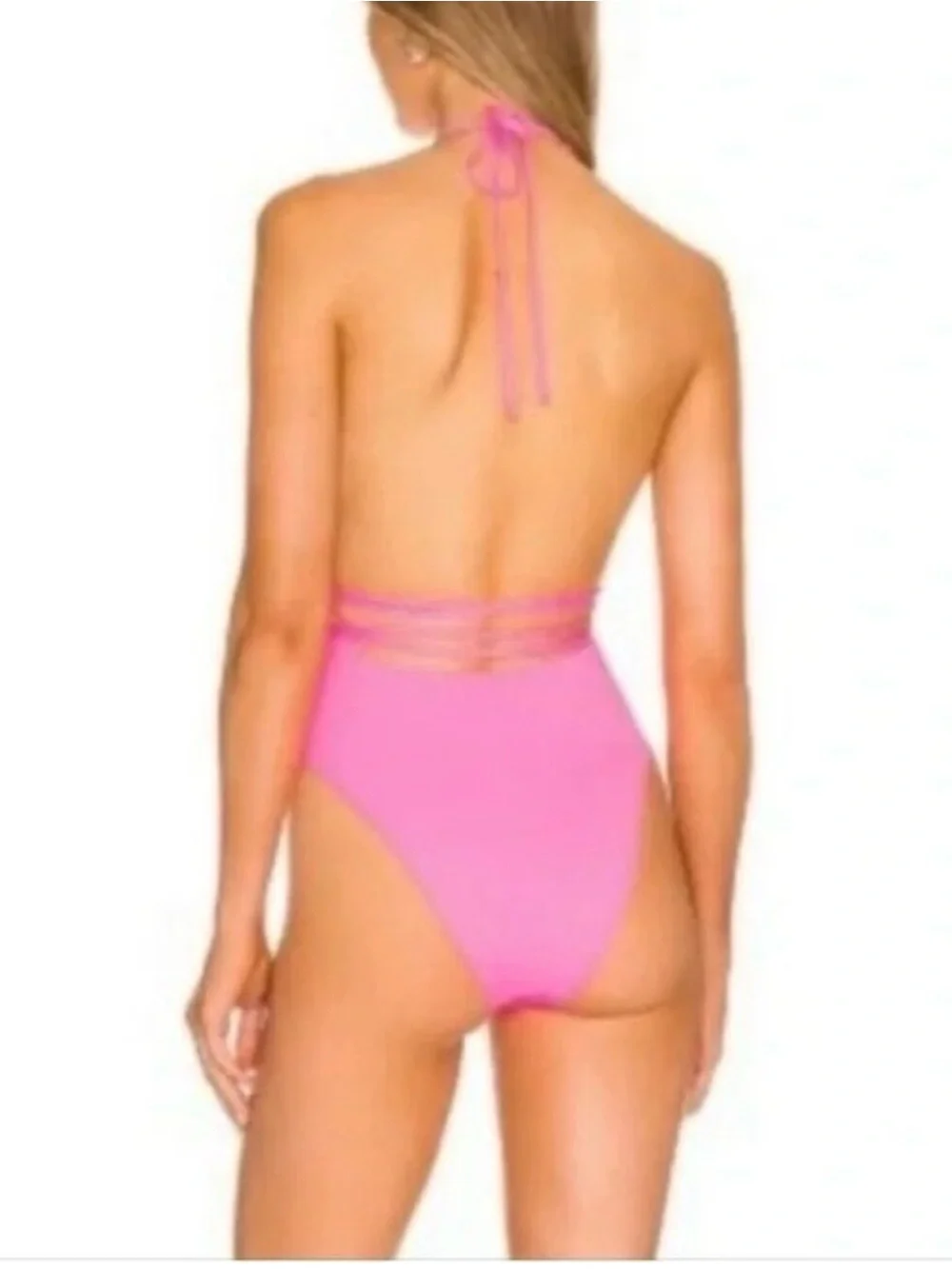 Frankies Bikinis Gemma Hot Pink Wrap-Style One-Piece Swimsuit Size Small NEW